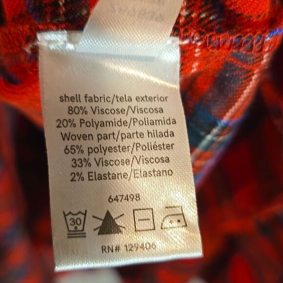 Venus red and plaid long sleeve midi dress size 12 - Picture 7 of 12